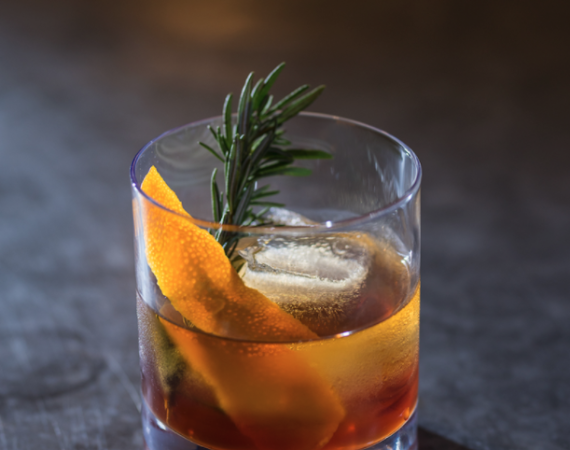smoked rosemary old fashioned