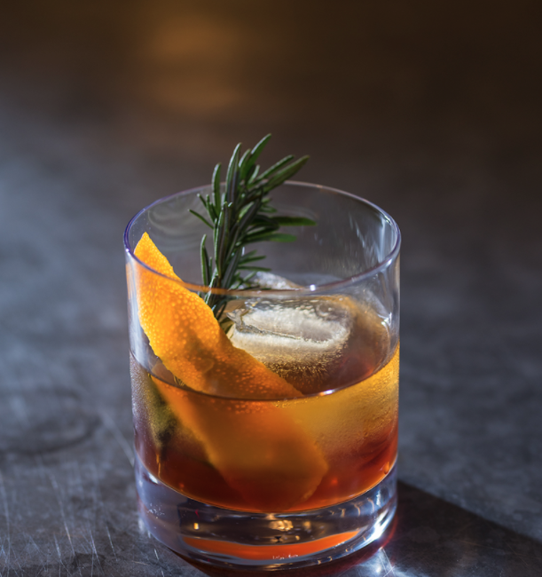 smoked rosemary old fashioned